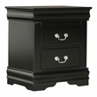Furniture of America Toni Wood 2-Drawer Nightstand in Black (Set of 2)