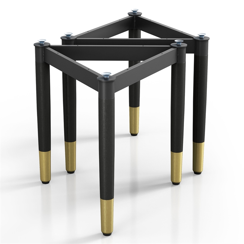 Furniture of America Ponte Solid Wood Coffee Table Base Legs in Black (Set of 2)