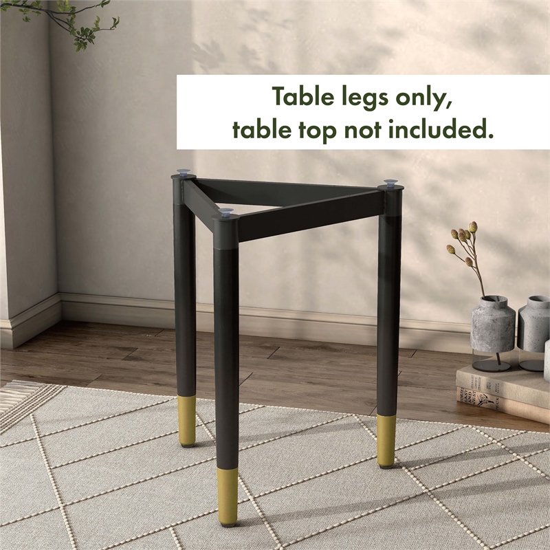 Furniture of America Ponte Solid Wood End Table Base Legs in Black