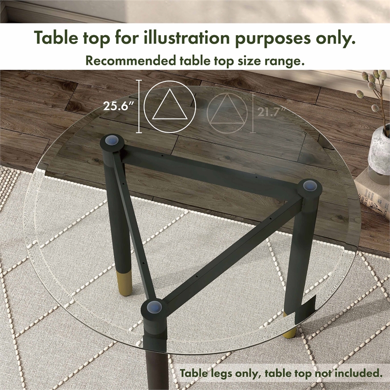 Furniture of America Ponte Solid Wood End Table Base Legs in Black