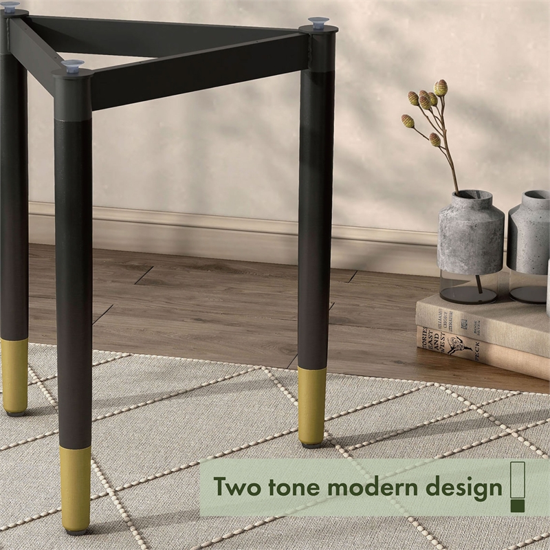 Furniture of America Ponte Solid Wood End Table Base Legs in Black