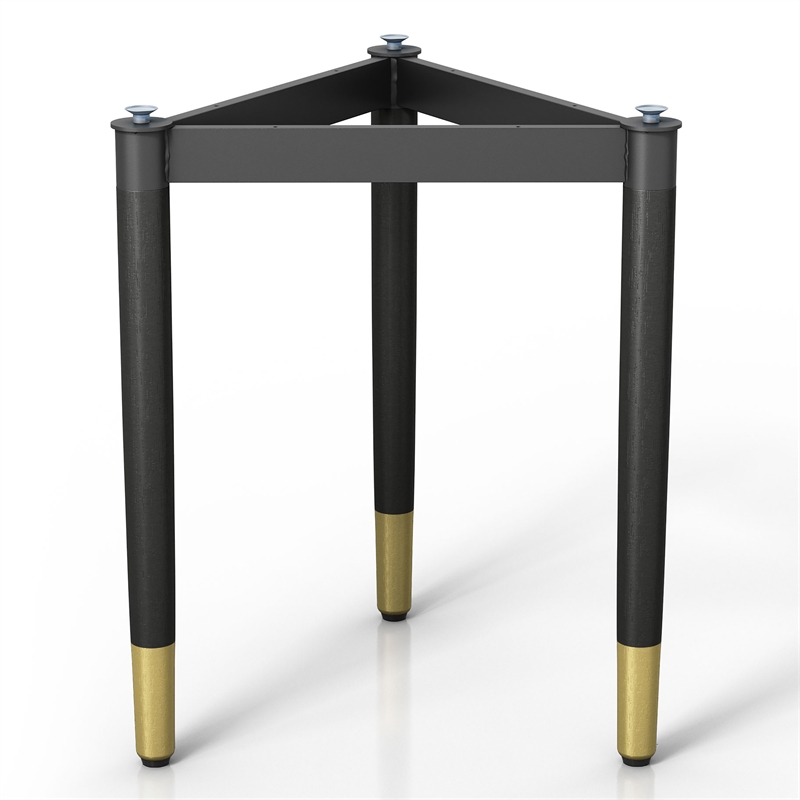 Furniture of America Ponte Solid Wood End Table Base Legs in Black