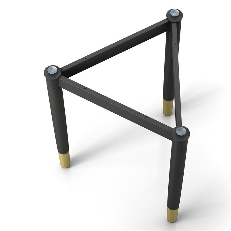 Furniture of America Ponte Solid Wood End Table Base Legs in Black
