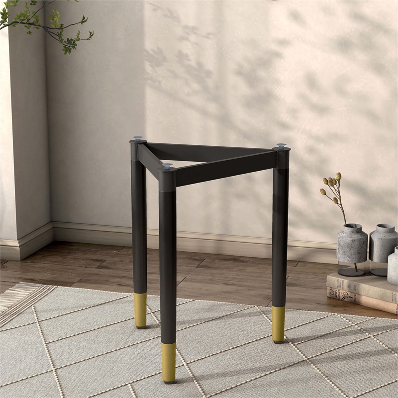 Furniture of America Ponte Solid Wood End Table Base Legs in Black