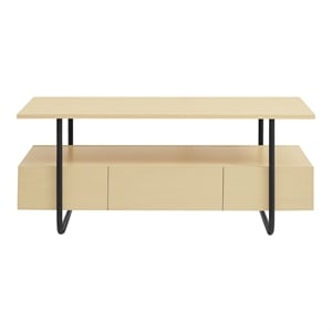Furniture of America Parte Wood Multi-Storage Coffee Table in Light Maple
