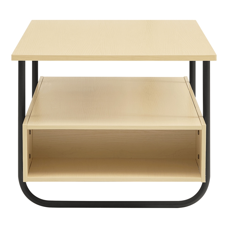 Furniture of America Parte Wood Multi-Storage Coffee Table in Light Maple