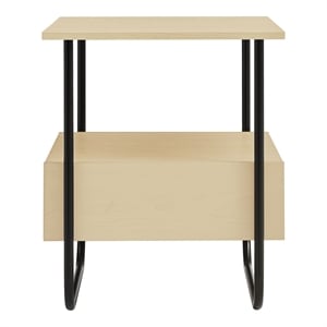 Furniture of America Parte Wood Storage 2-Shelf End Table in Light Maple