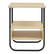 Furniture of America Parte Wood Storage 2-Shelf End Table in Light Maple
