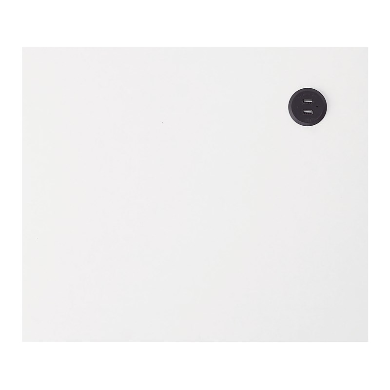 Furniture of America Gleb Wood Storage End Table with USB Port in White Pure