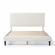 Furniture of America Lila Boucle Fabric Mattress Ready Queen Bed in White