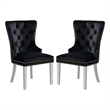 Furniture of America Swata Fabric Tufted Dining Chair in Black (Set of 2)