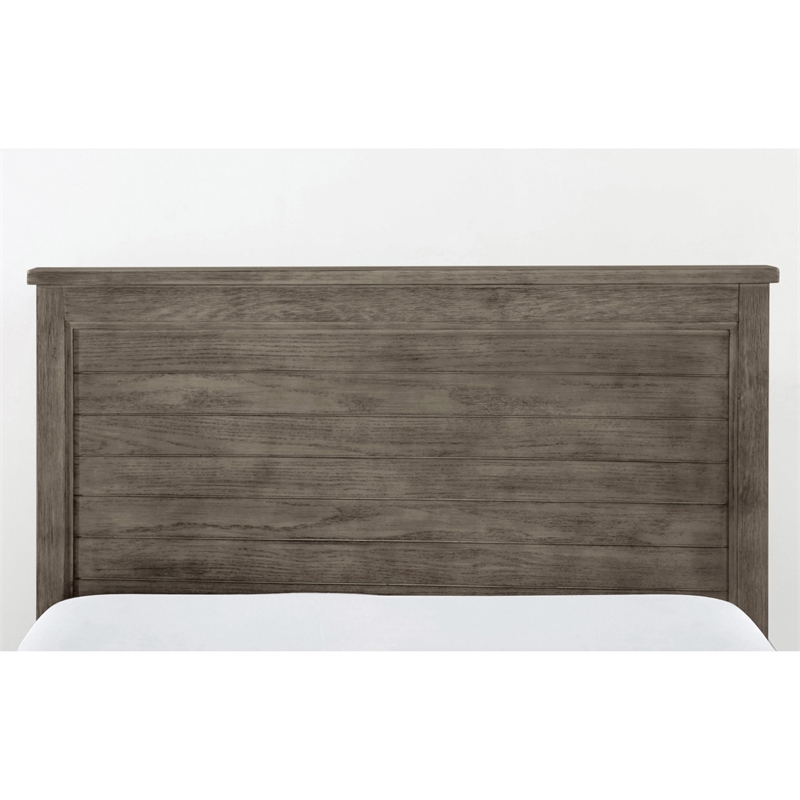 Furniture of America Haed Panel Wood Grain Texture Solid Wood Full Bed in Gray