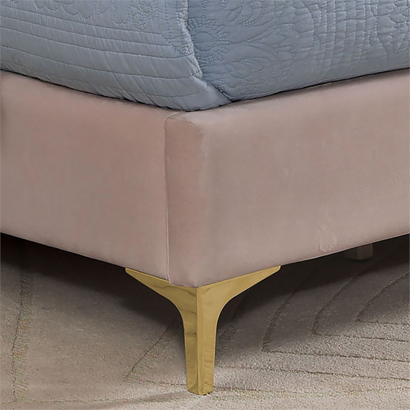 Furniture of America Royl Mattress Ready Fabric Full Bed in Light Pink