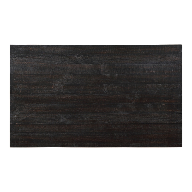 Furniture of America Neli Solid Wood Storage Sofa Table in Antique Black