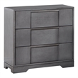 Furniture of America Soya 3-Drawer Solid Wood Gray Nightstand with Nickel Pulls