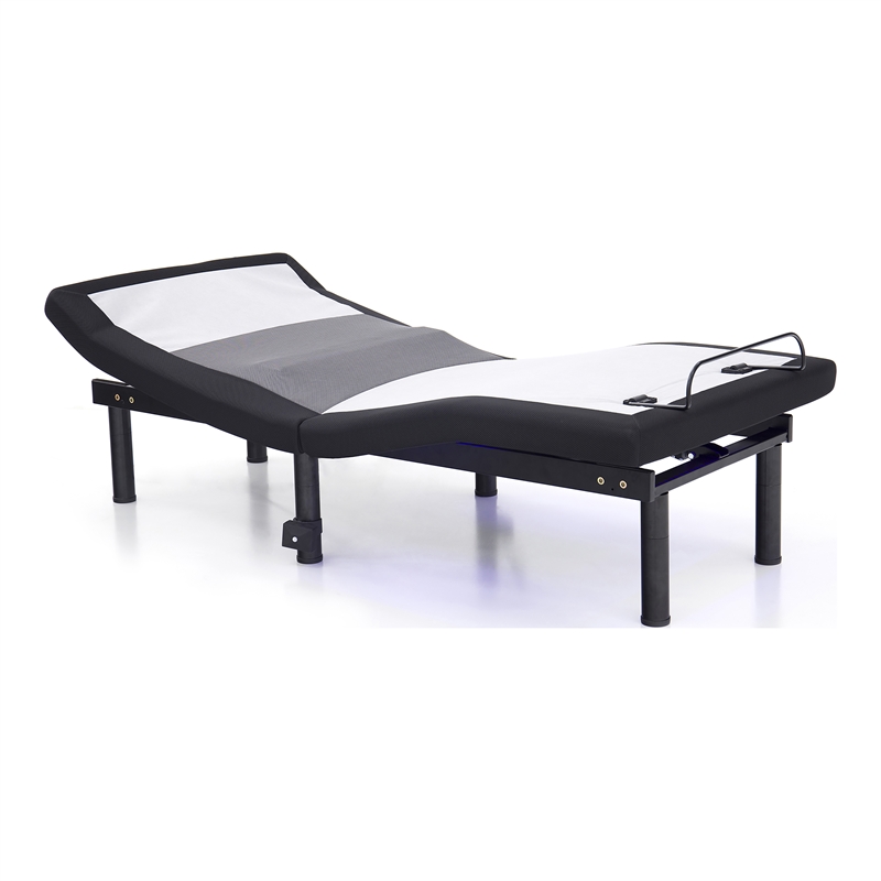 Furniture of America Virya Metal Cal King Adjustable Bed Base with USB in Black