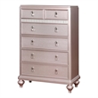 Furniture of America Paisley 2pc Rose Gold Solid Wood Bedroom Set - Queen+Chest