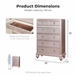Furniture of America Paisley 2pc Rose Gold Solid Wood Bedroom Set - Twin+Chest
