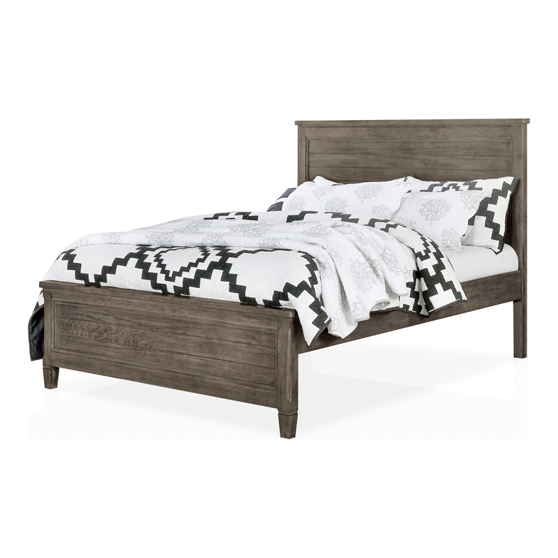 FOA Haed 3-Piece Gray Solid Wood Bedroom Set - Full + 2 Nightstands