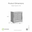 FOA Chid 3pc Silver Solid Wood Bedroom Set - Queen + 2 Nightstands