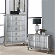 FOA Pappa 2pc Silver Solid Wood Bedroom Set - Nightstand and Chest