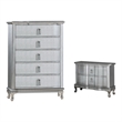 FOA Pappa 2pc Silver Solid Wood Bedroom Set - Nightstand and Chest