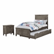FOA Haed 3pc Gray Solid Wood Bedroom Set - Twin + Nightstand + Trundle