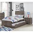 FOA Haed 3pc Gray Solid Wood Bedroom Set - Twin + Nightstand + Trundle