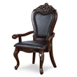 Furniture of America Albernit Faux Leather Arm Chairs in Dark Cherry (Set of 2)