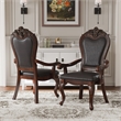 Furniture of America Albernit Faux Leather Arm Chairs in Dark Cherry (Set of 2)