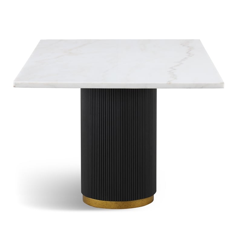 Furniture of America Dramun Marble Top Rectangular Dining Table in White