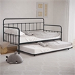 Furniture of America Falfinny Metal Daybed with Trundle in Black