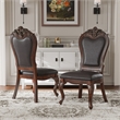 Furniture of America Albernit Faux Leather Side Chairs in Dark Cherry (Set of 2)