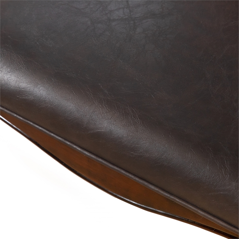 Furniture of America Albernit Faux Leather Side Chairs in Dark Cherry (Set of 2)
