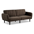 Furniture of America Kittle Fabric Padded Futon Sofa with USB Ports in Brown