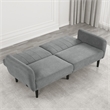 Furniture of America Kittle Fabric Padded Futon Sofa with USB Ports in Gray