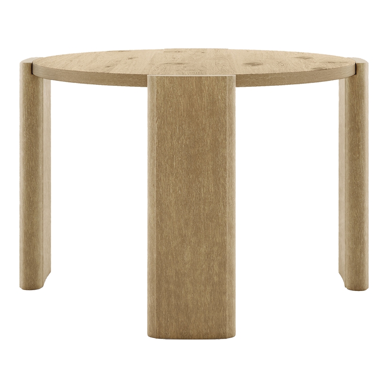 Furniture of America Hallond Solid Wood Round Dining Table in Oak