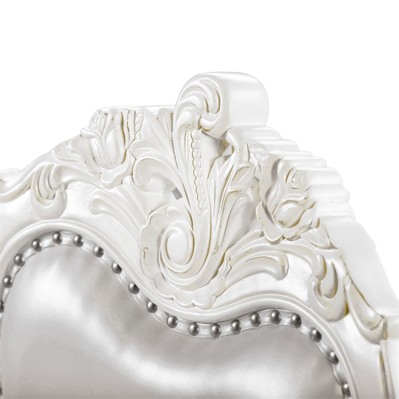 Furniture of America Albernit Faux Leather Side Chairs in White (Set of 2)