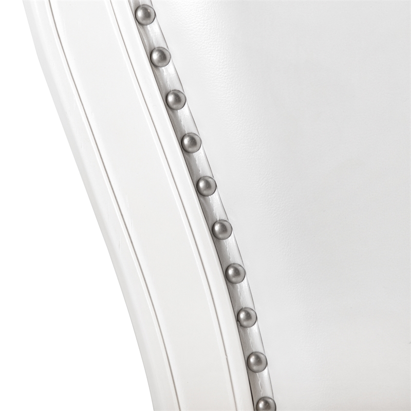 Furniture of America Albernit Faux Leather Side Chairs in White (Set of 2)