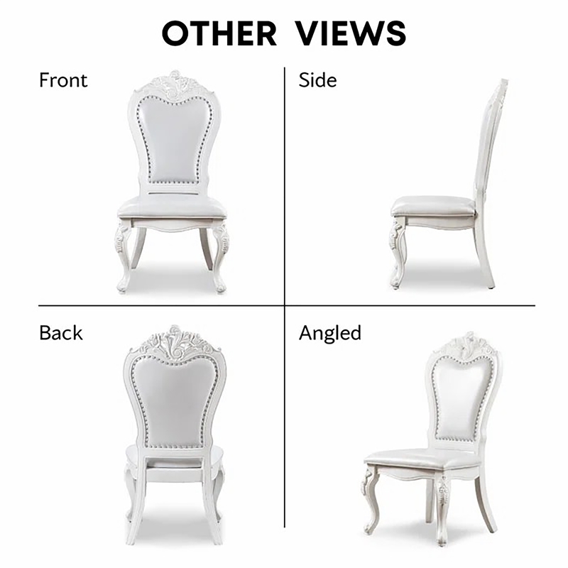 Furniture of America Albernit Faux Leather Side Chairs in White (Set of 2)
