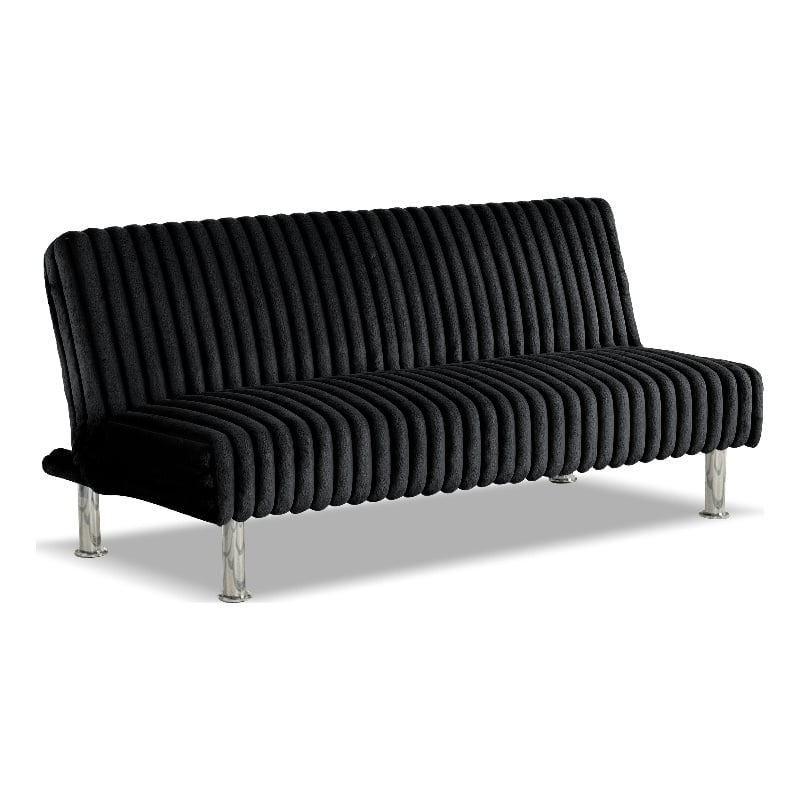 Furniture of America Girgon Upholstered Fabric Futon Sofa Bed in Black