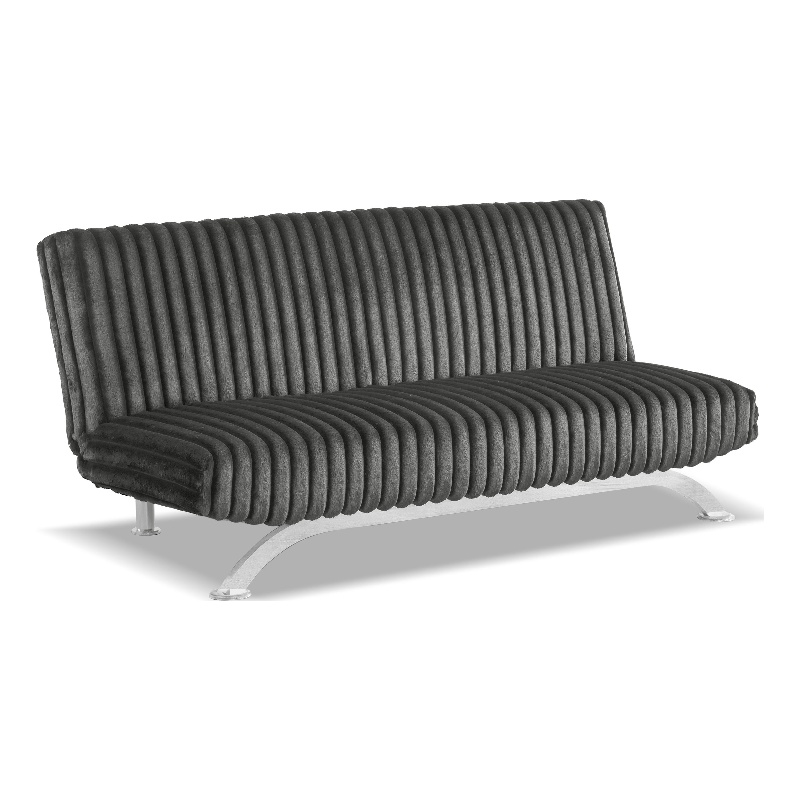 Furniture of America Sturon Upholstered Fabric Futon Sofa Bed in Charcoal