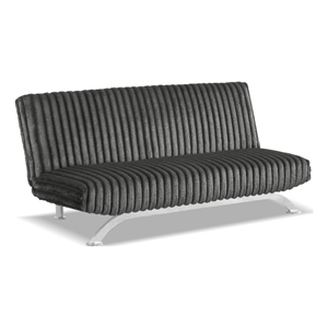 Furniture of America Sturon Upholstered Fabric Futon Sofa Bed in Charcoal