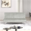 Furniture of America Sturon Upholstered Fabric Futon Sofa Bed in Light Gray