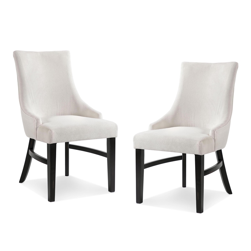 Furniture of America Kindrel Fabric Wingback Arm Chairs in Black (Set of 2)