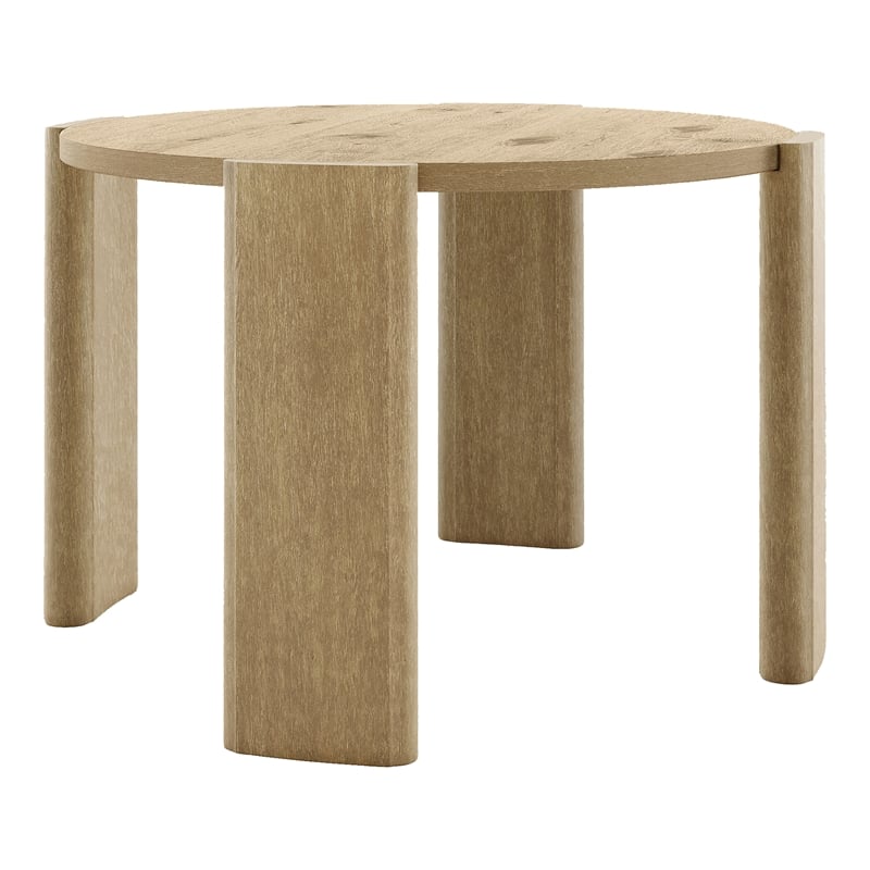 Furniture of America Hallond Solid Wood 5-Piece Round Dining Set in Oak