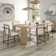 Furniture of America Hallond Solid Wood 7-Piece Dining Set in Oak