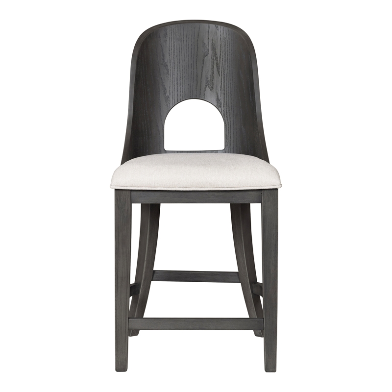 Furniture of America Lizena Solid Wood Counter Chairs in Ash Gray (Set of 2)