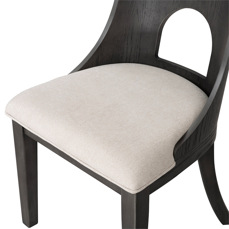 Furniture of America Lizena Solid Wood Side Chairs in Ash Gray (Set of 2)
