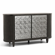 Furniture of America Lizena Solid Wood 3-Door Server in Ash Gray
